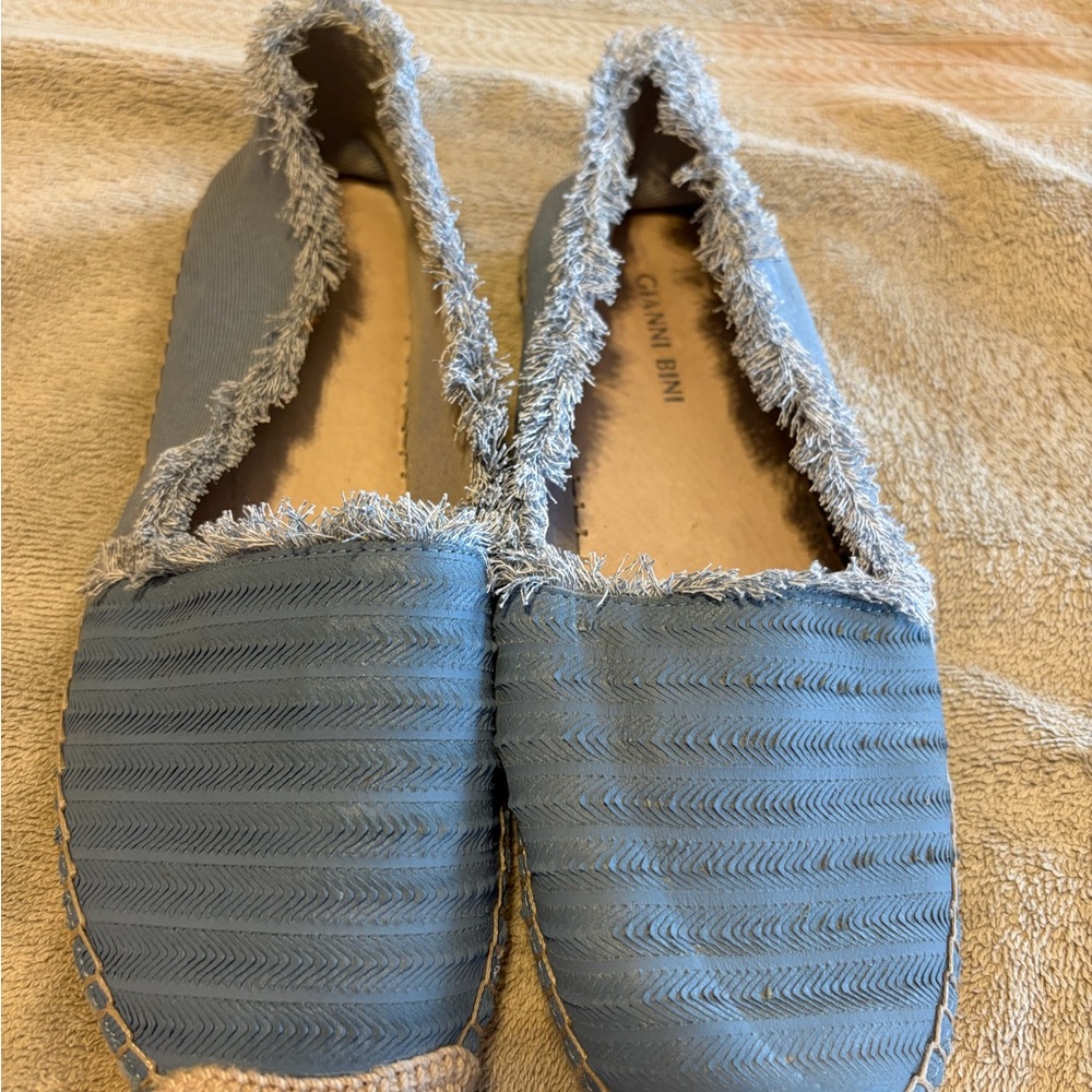 Gianni Bini Blue Frayed Espadrilles